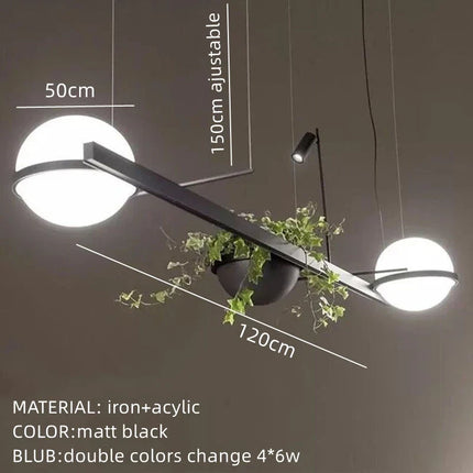 Suspension LED nordique avec pot de fleur intégré — LZ4P9XQ