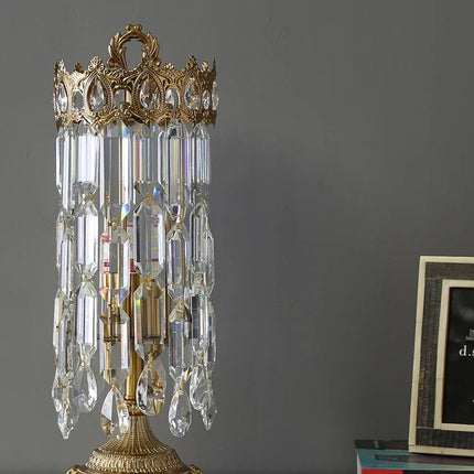 Lampe de chevet luxe couronne en cristal pour décoration chambre élégante — LZ4X9T