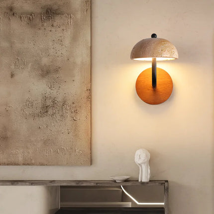 Applique murale LED vintage en forme de champignon en pierre naturelle — LZ4Q7M1