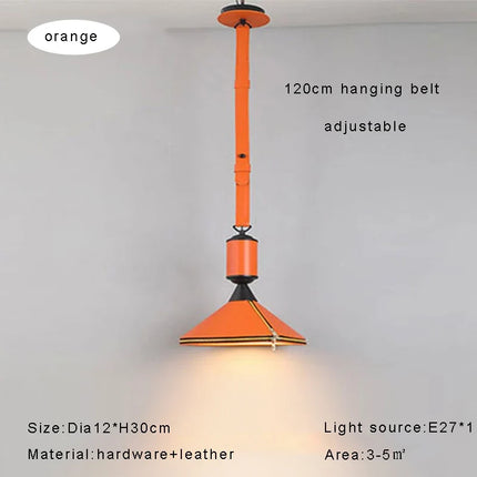 Lustre LED moderne avec ceinture en cuir pour décoration intérieure — LZ4X9P