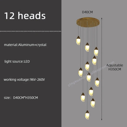 Lustre en cristal design luxe pour éclairage moderne — LZ4X9T1