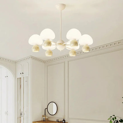 Suspension réglable en verre et métal blanc moderne — LZ4P7X