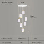 Blanc 7 lampes / Lumière neutre