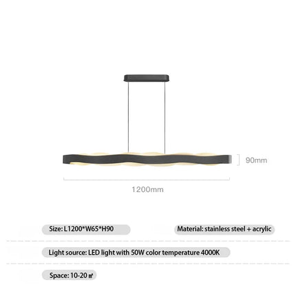 Lustre moderne en acier inoxydable à design ondulé pour intérieur — LZ4X9J2