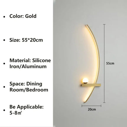 Applique murale LED nordique à rayures pour décoration intérieure — LZ4QJ7M