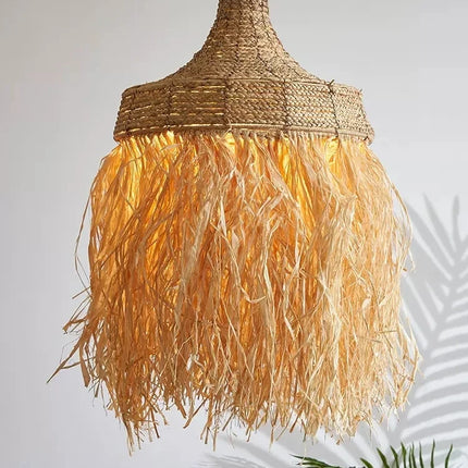 Suspension en rotin tissée main au style naturel wabi sabi — LZ4P9XQ