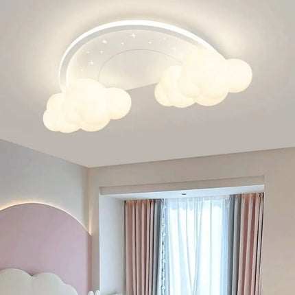 Plafonnier moderne décor nuage et arc-en-ciel pour chambre enfant — LZ4B7X9