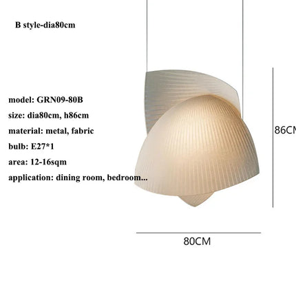 Suspension en tissu fait main style wabi sabi pour éclairage intérieur — LZ4G7XQ