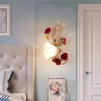 Lustre LED rétro romantique à fleurs pour éclairage chaud — LZ4X9M