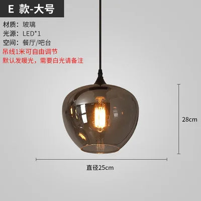 Lustre suspension en verre style nordique pour restaurant et café — LZ4X9T