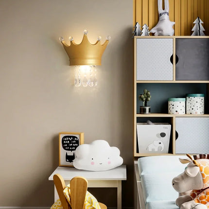 Applique murale enfant en résine avec couronne et cristal — LZ4X9M