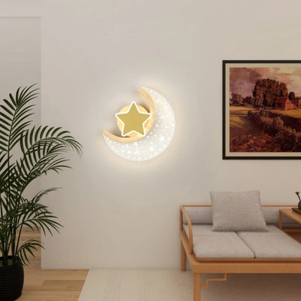 Applique murale lune et étoile pour chambre enfant — LZ4X9P2Q