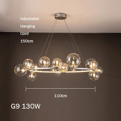 Lustre en verre moderne à bulles pour intérieur élégant — LZ4X9P
