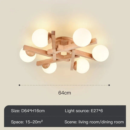 Lustre en bois au design nordique lumineux pour intérieur — LZ4P9XJ