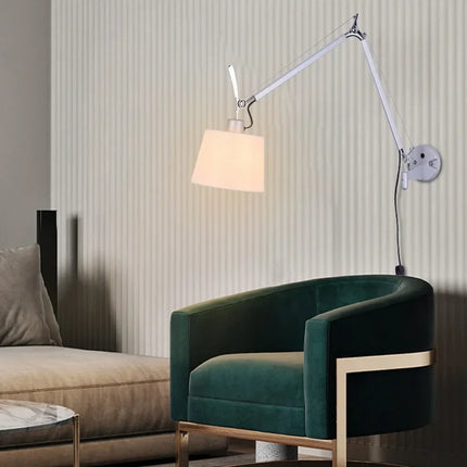 Applique murale nordique en tissu argenté avec support inox — LZ4X9J2