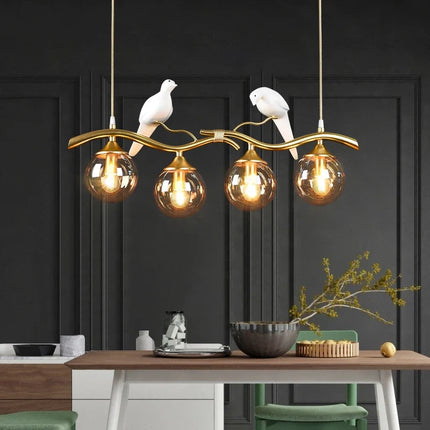 Lustre suspension nordique moderne motif oiseau pour intérieur — LZ4P9X
