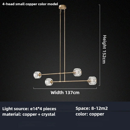 Lustre américain moderne en cristal et cuivre — LZ4X9QJ2