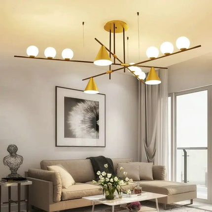 Lustre suspension industriel minimaliste en verre avec LED design — LZ4X9M