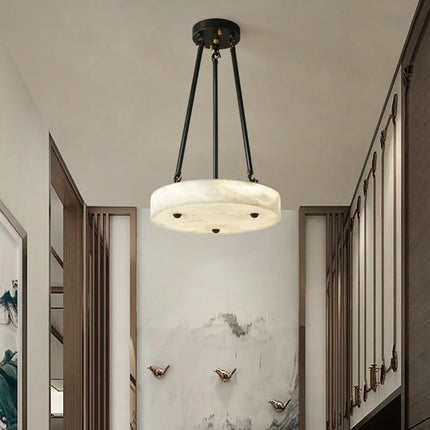 Lustre LED minimaliste en marbre et cuivre rétro — LZ4X9T