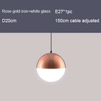 Or rose blanc / D20cm / Ampoule à led
