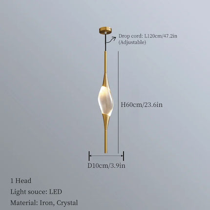 Lustre suspendu en cristal pour plafond chambre et salon — LZ4X9P2