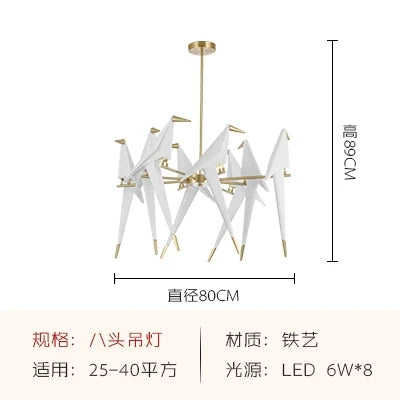 Suspension LED design nordique en acrylique forme oiseau — LZ4X9P