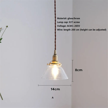 suspension rétro en verre et laiton pour décoration intérieure