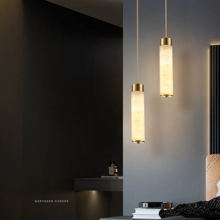 Suspension nordique en marbre et laiton avec cordon réglable — LZ4X9M