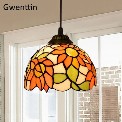 Suspension en verre teinté style Tiffany pour décoration moderne — LZ4X9M
