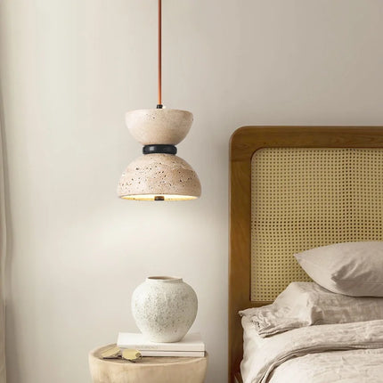 Lampe de chevet en travertin au style japonais wabi-sabi moderne — LZ4X9T2