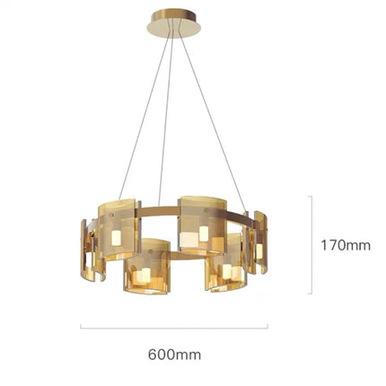 Lustre en verre fumé pour décoration élégante — LZ4X9T