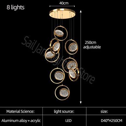 Lustre LED minimaliste en anneau pour villa — LZ4X9T2