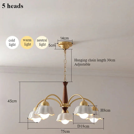 Lustre en céramique à motif floral pour intérieur contemporain — LZ4X9P2
