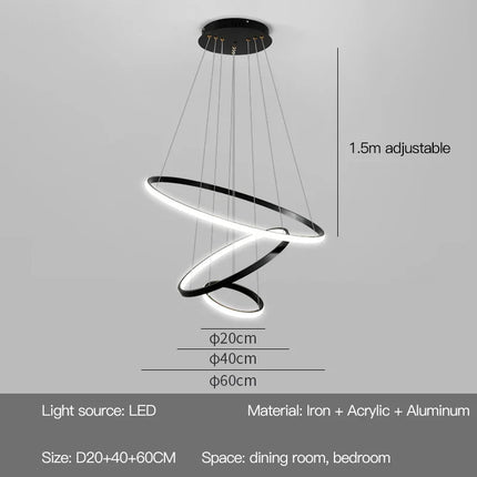 Lustres LED rondes modernes pour salon salle à manger cuisine île Lustre suspension lumières luminaire décor à la maison éclairage intérieur