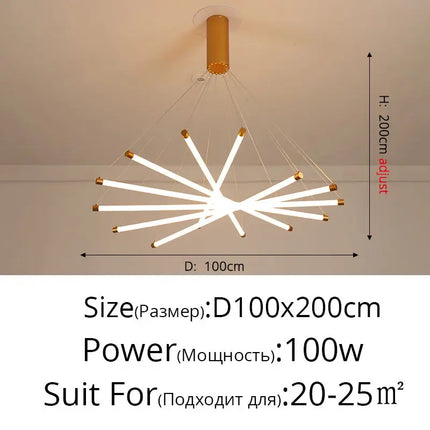 Lustre LED moderne avec télécommande et fonction gradation pour intérieur — LZ4X9P2