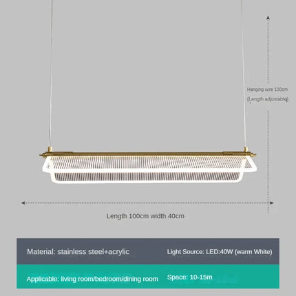Lustre rectangulaire minimaliste à angle réglable — LZ4XJ9
