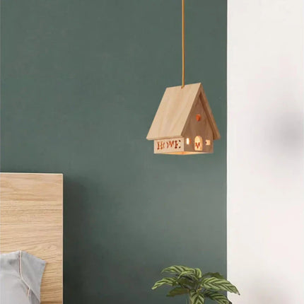 Lustre LED en bois massif pour chambre d'enfant style minimaliste — LZ4X9J