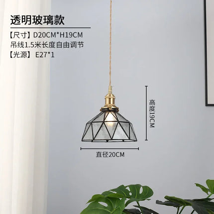 Lustre suspension en verre au design nordique pour intérieur moderne — LZ4X9P