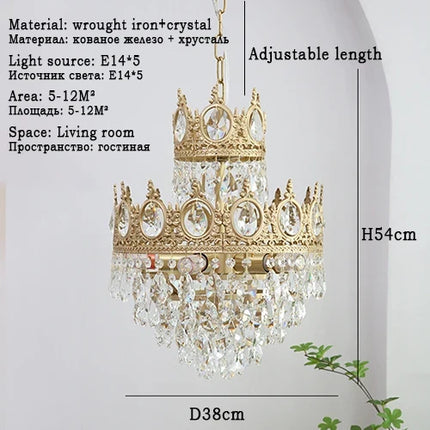 Lustre rétro en cristal pour éclairage décoratif intérieur — LZ4X9J