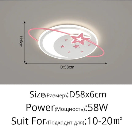 Plafonnier LED suspendu design minimaliste planète avec protection yeux enfant — LZ4X9P2