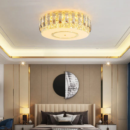 Plafonnier LED en verre cristal à intensité réglable design moderne — LZ4X9J
