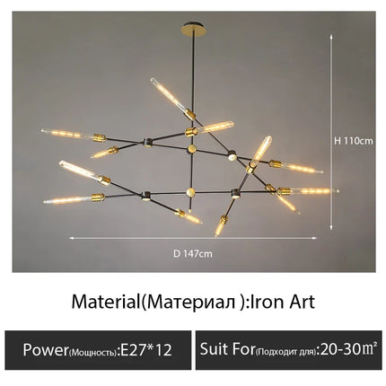 Lustre tube en verre au design nordique pour intérieur — LZ4X9P2