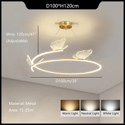 Lustre LED papillon pour décoration maison créative — LZ4X9T