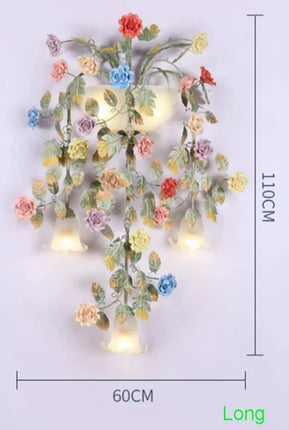 Applique murale en métal décorative avec fleurs et herbes — LZ4X9P2