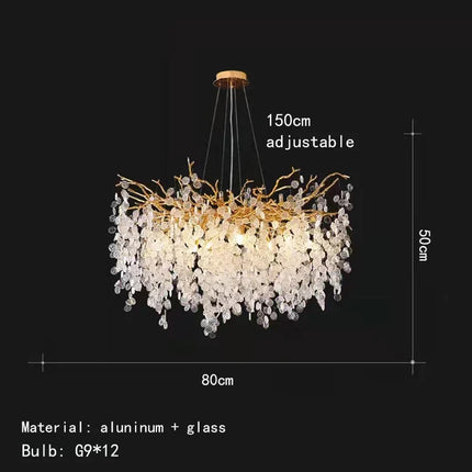 Applique murale LED art déco en cristal et aluminium doré — LZ4X9P2