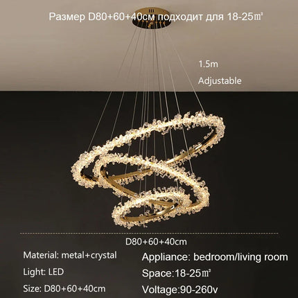 Lustre suspension moderne en cristal de luxe décoratif — LZ4P9X