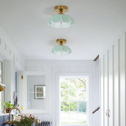 Suspension décorative en verre coloré en forme de fleur — LZ4X9P2