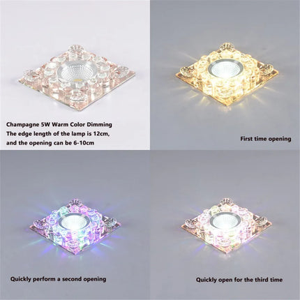 Plafonnier LED carré en cristal RGB pour décoration intérieure — LZ4X9T