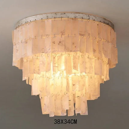 Lustre rétro en coquillage pour décoration intérieure élégante — LZ4X9T2
