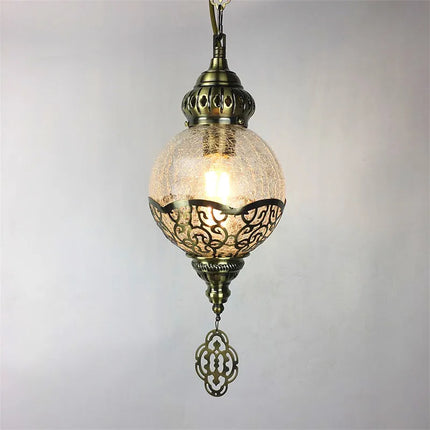 Suspension vintage bohème en verre craquelé fait main — LZ4X9T2